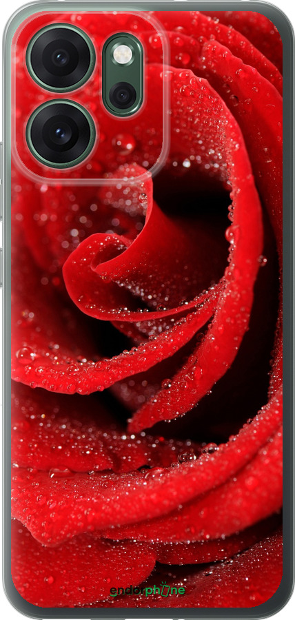 Силиконовый чехол Красная роза для Oppo RENO 14F 5G - 529u-4091 изображение 