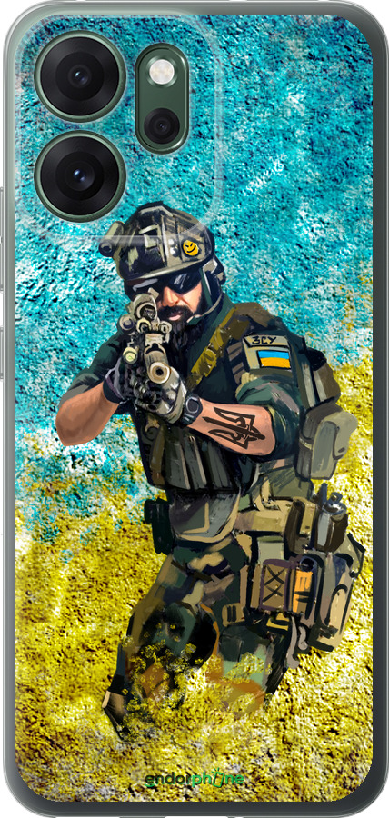 Силиконовый чехол Воин ЗСУ для Oppo RENO 14F 5G - 5311u-4091 изображение 