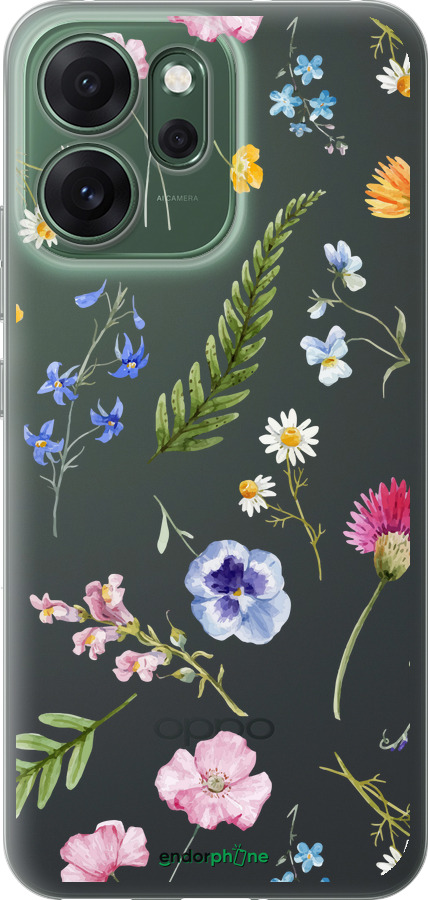 Силиконовый чехол Цветочный фон v2 для Oppo RENO 14F 5G - 5472u-4091 изображение 