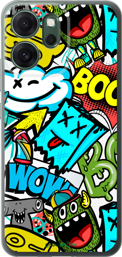 Силиконовый чехол Стикеры v4 для Oppo RENO 14F 5G - 5508u-4091 изображение 