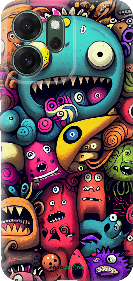Силіконовий чехол Смішні монстри для Oppo RENO 14F 5G - 5549u-4091 изображение 