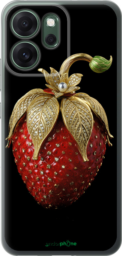 Силиконовый чехол Клубника v3 для Oppo RENO 14F 5G - 5638u-4091 изображение 