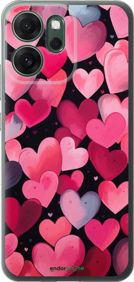 Силиконовый чехол Сердечки 4 для Oppo RENO 14F 5G - 5662u-4091 изображение 