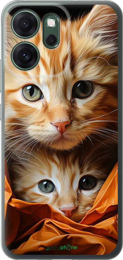 Силиконовый чехол Котики 2 для Oppo RENO 14F 5G - 5664u-4091 изображение 