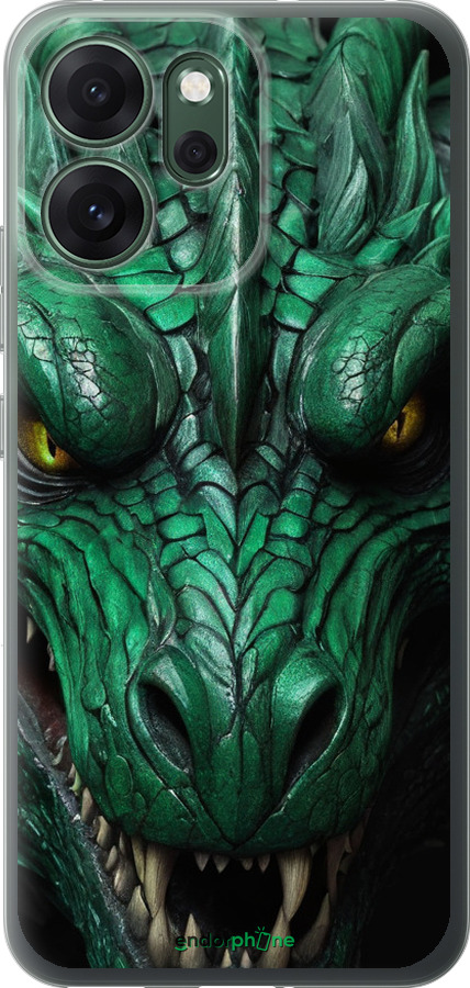 Силиконовый чехол Зелёный дракон v2 для Oppo RENO 14F 5G - 5817u-4091 изображение 