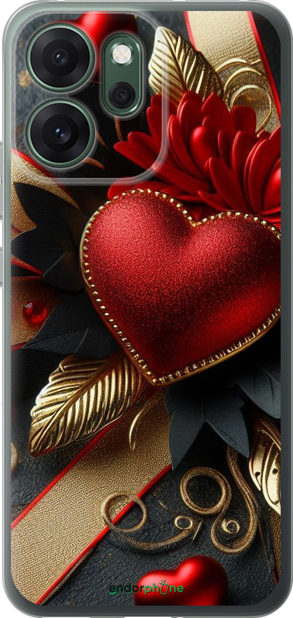 Силиконовый чехол Сердечки v2 для Oppo RENO 14F 5G - 5832u-4091 изображение 