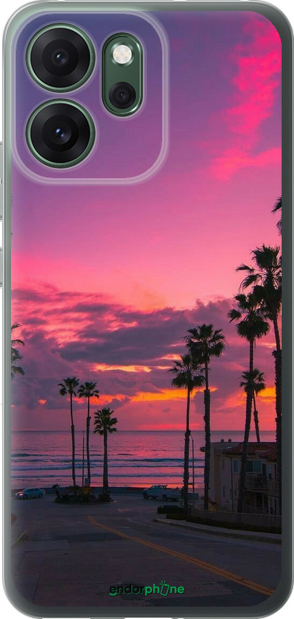 Силиконовый чехол Пальмы для Oppo RENO 14F 5G - 5873u-4091 изображение 