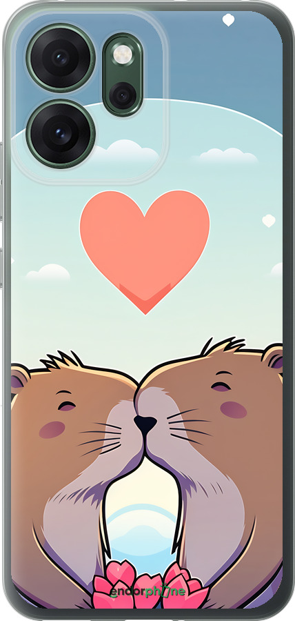 Силиконовый чехол Капибара любовь для Oppo RENO 14F 5G - 6027u-4091 изображение 