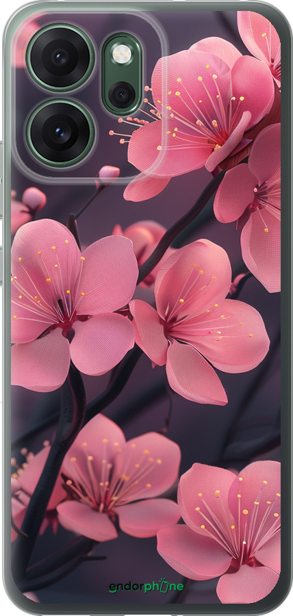 Силіконовий чехол Пурпурова сакура для Oppo RENO 14F 5G - 6075u-4091 изображение 