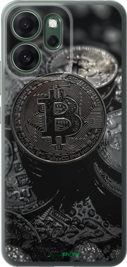 Силиконовый чехол Black Bitcoin для Oppo RENO 14F 5G - 6090u-4091 изображение 