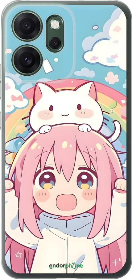 Силиконовый чехол Девочка аниме радуга для Oppo RENO 14F 5G - 6304u-4091 изображение 