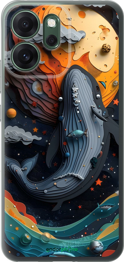 Силиконовый чехол Кит в космосе для Oppo RENO 14F 5G - 6328u-4091 изображение 