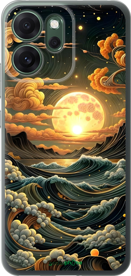 Силиконовый чехол Арт волны для Oppo RENO 14F 5G - 6332u-4091 изображение 