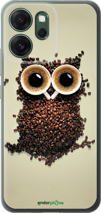 Силиконовый чехол Сова из кофе для Oppo RENO 14F 5G - 777u-4091 изображение 
