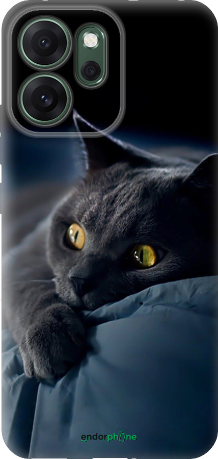 Силіконовий чехол Димчастий кіт для Oppo RENO 14F 5G - 825u-4091 изображение 