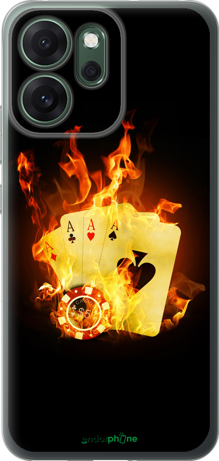 Силиконовый чехол Горящие карты для Oppo RENO 14F 5G - 839u-4091 изображение 