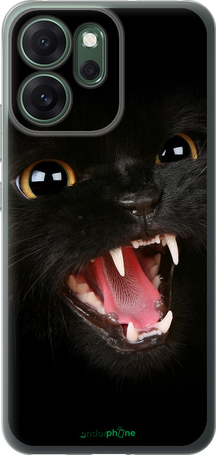 Силиконовый чехол Чёрная кошка для Oppo RENO 14F 5G - 932u-4091 изображение 