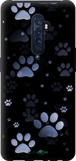 TPU чехол З синіми відбитками лап для Oppo Reno 2 - 6441b-1864 изображение 