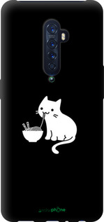 TPU чехол Милий кіт на чорному фоні для Oppo Reno 2 - 6528b-1864 изображение 