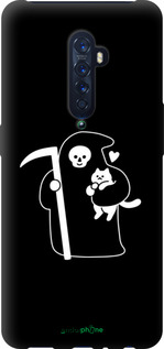 TPU чехол Минималистичный арт: смерть и кошка для Oppo Reno 2 - 6529b-1864 изображение 