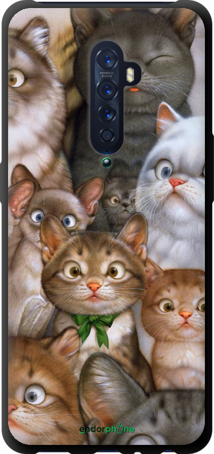 

TPU чорний чохол "Коти" для Oppo Reno 2