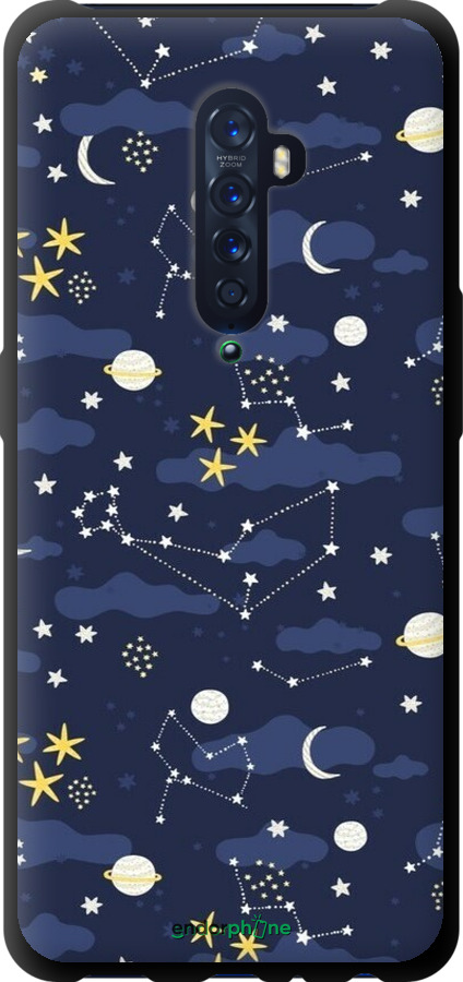 TPU чехол Астрономический узор. Милый дизайн мультяшной вселенной для Oppo Reno 2 - 6446b-1864 изображение 