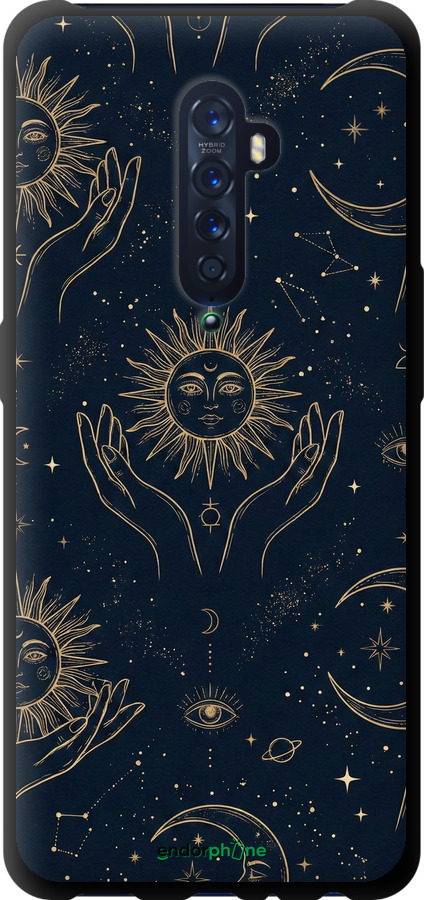 TPU чехол Celestial Harmony: Sun & Moon Gold Mystic Pattern для Oppo Reno 2 - 6778b-1864 изображение 