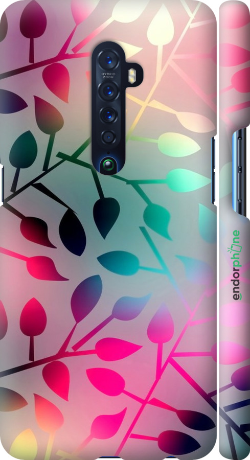

3D пластиковий матовий чохол "Листя" для Oppo Reno 2