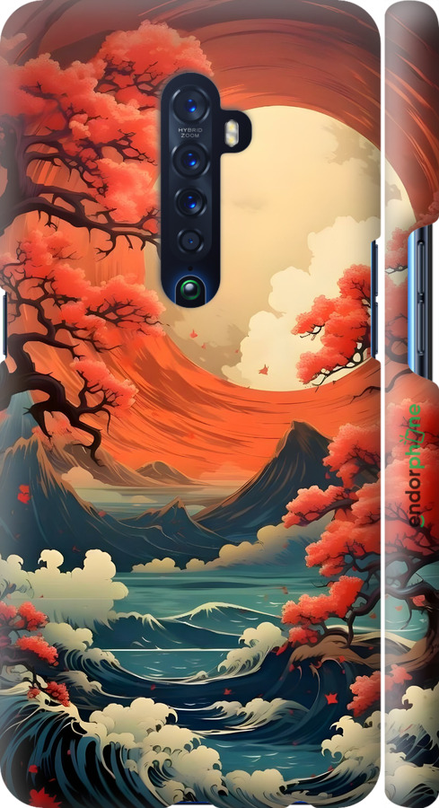 3D пластиковый матовый чехол Природа японии для Oppo Reno 2 - 6327m-1864 изображение 