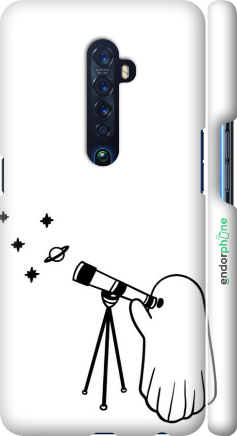 3D пластиковий матовий чехол Привид астроном для Oppo Reno 2 - 6444m-1864 изображение 