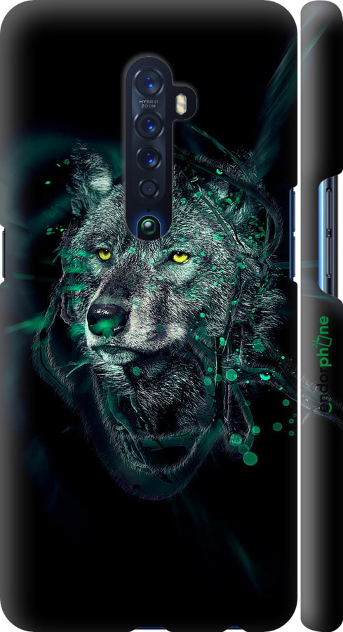 3D пластиковий матовий чехол Wolf для Oppo Reno 2 - 6610m-1864 изображение 