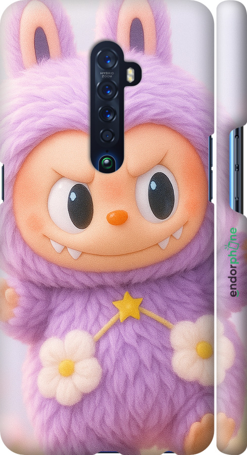 3D пластиковий матовий чехол Лабубу для Oppo Reno 2 - 6708m-1864 изображение 