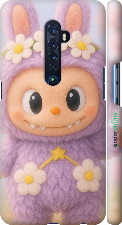 3D пластиковий матовий чехол Лабубу 1 для Oppo Reno 2 - 6709m-1864 изображение 