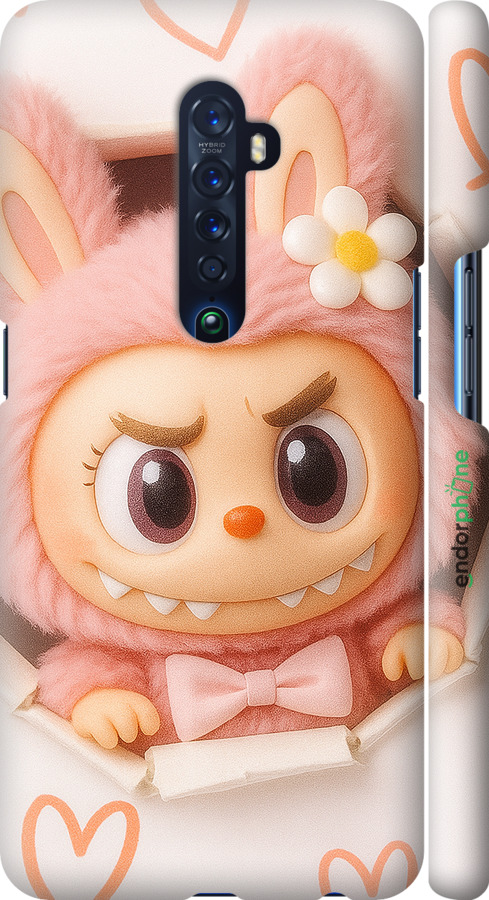 3D пластиковий матовий чехол Лабубу 2 для Oppo Reno 2 - 6710m-1864 изображение 