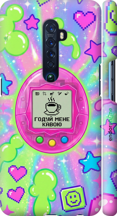 3D пластиковий матовий чехол Y2K Aesthetic Retro Pet: Годуй мене кавою для Oppo Reno 2 - 6784m-1864 изображение 