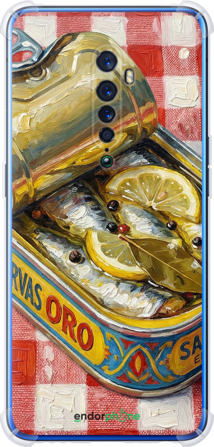 Силикон с усиленными углами чехол Vintage Sardine Tin Phone для Oppo Reno 2 - 6772sp-1864 изображение 