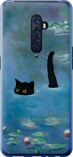 2D пластиковий чехол Із зображенням кота та водяної лілії Monet для Oppo Reno 2 - 6519t-1864 изображение 