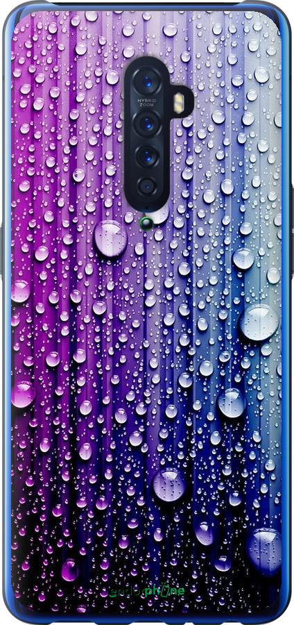 

2D пластиковий чохол "Краплини води" для Oppo Reno 2, Синій