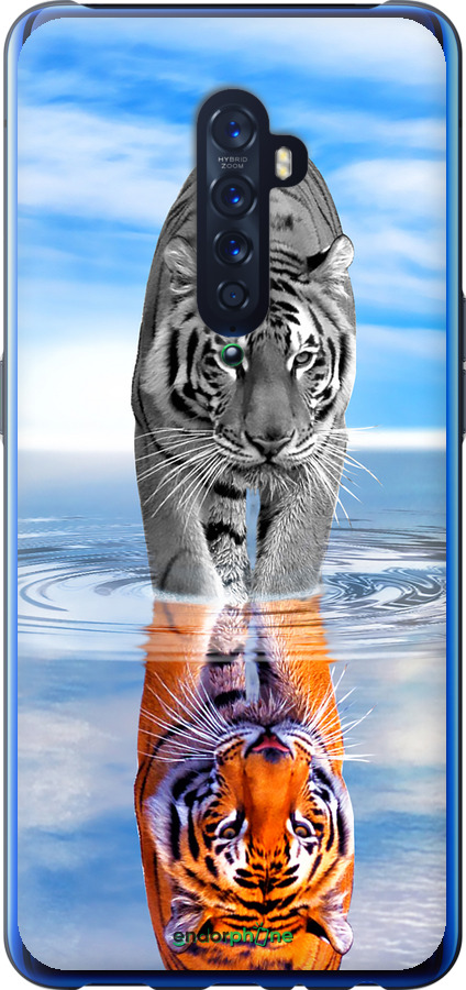 2D пластиковый чехол Тигр для Oppo Reno 2 - 6016t-1864 изображение 