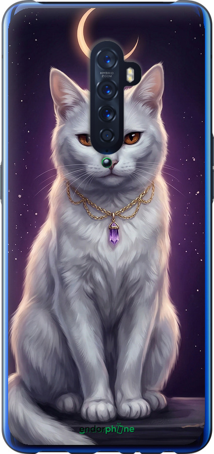 Силіконовий чехол Mystic White Cat Gothic Dark Purple Gold для Oppo Reno 2 - 6805u-1864 изображение 
