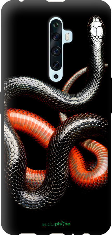 TPU чехол Червоно-чорна змія на чорному фоні для Oppo Reno 2Z - 4063b-1867 изображение 