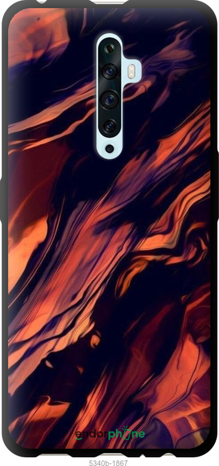 TPU чехол Черно-оранжевая абстракция для Oppo Reno 2Z - 5340b-1867 изображение 