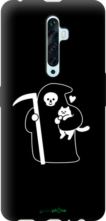 TPU чехол Мінімалістичний арт: смерть та кішка для Oppo Reno 2Z - 6529b-1867 изображение 