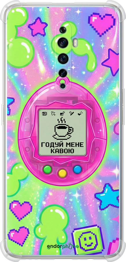 Силикон с усиленными углами чехол Y2K Aesthetic Retro Pet: Годуй мене кавою для Oppo Reno 2Z - 6784sp-1867 изображение 