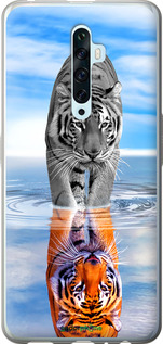 2D пластиковый чехол Тигр для Oppo Reno 2Z - 6016t-1867 изображение 