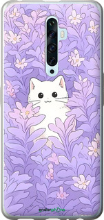 2D пластиковий чехол Котик в цветах для Oppo Reno 2Z - 6390t-1867 изображение 