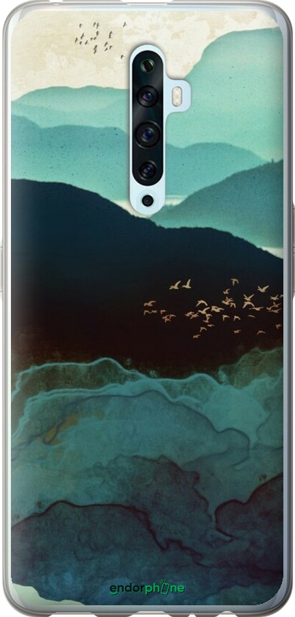Силіконовий чехол Із зображенням гір Індіго для Oppo Reno 2Z - 6484u-1867 изображение 