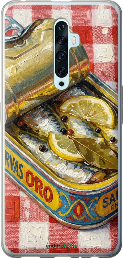 2D пластиковый чехол Vintage Sardine Tin Phone для Oppo Reno 2Z - 6772t-1867 изображение 