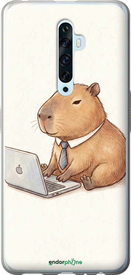 2D пластиковый чехол Funny Capybara CEO Working для Oppo Reno 2Z - 6777t-1867 изображение 