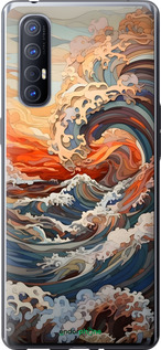 2D пластиковий чехол Арт хвилі для Oppo Reno 3 Pro - 6324t-1878 изображение 